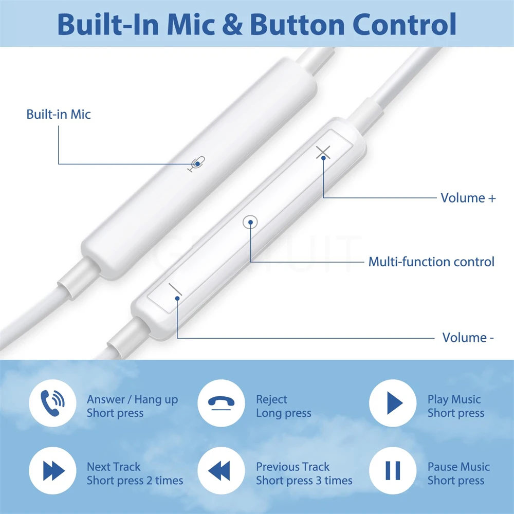 Original Wired Earphones For Xiaomi Mi 13 Ultra 12T Pro Type C Headphones For Redmi Poco Huawei Samsung Earbud Handsfree Headset 6