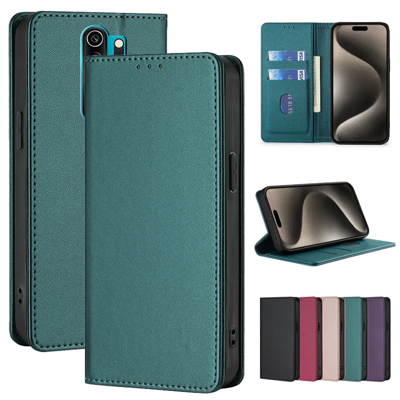 Elegant Leather Flip Wallet Case with Magnetic Closure & Full Protection