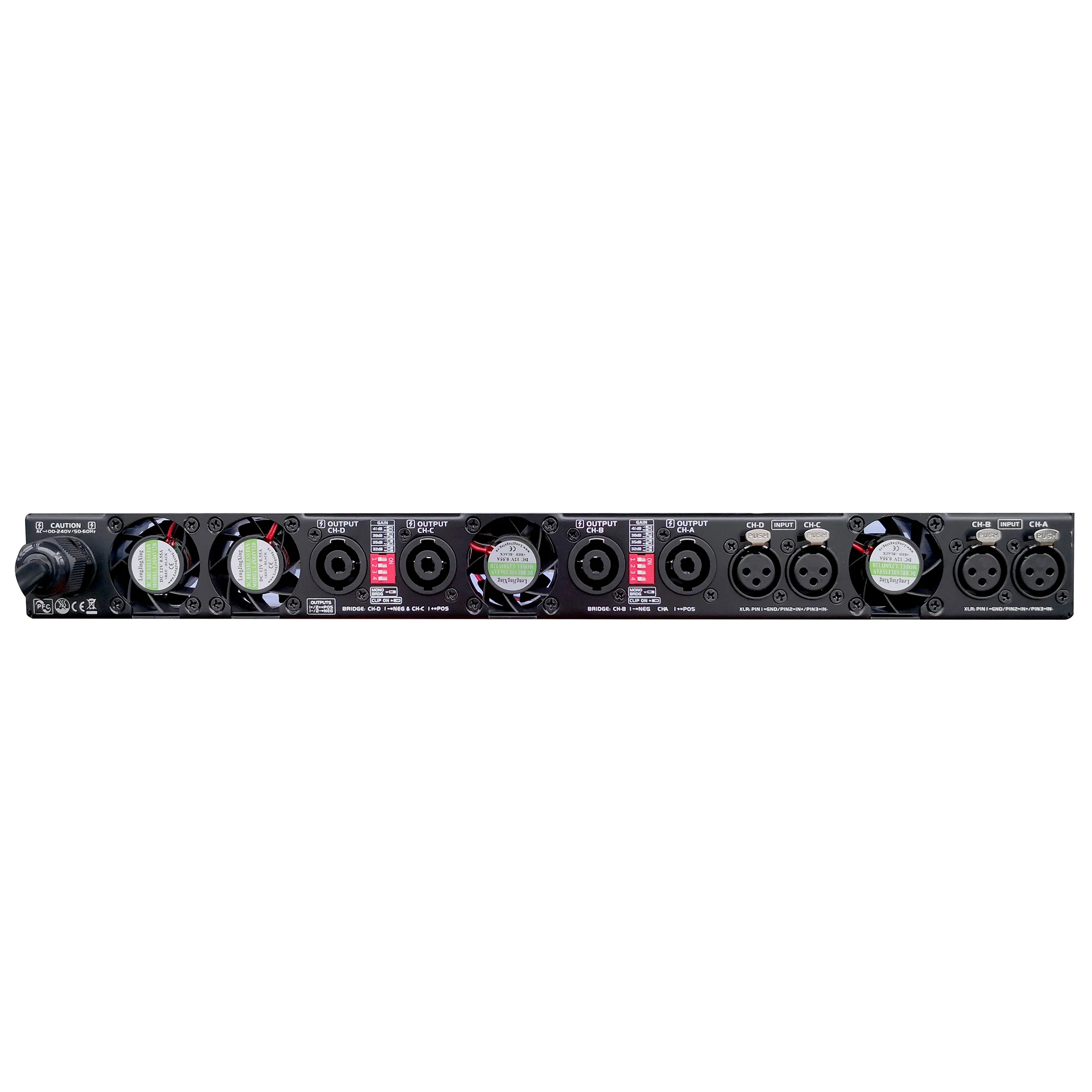 Betagear 4X 3000W Subwoofer Amplifier Aduio Powerful Professional Amps Class D 4-Channel PFC 90V-270V Stable 2&Omega; 11000W Max