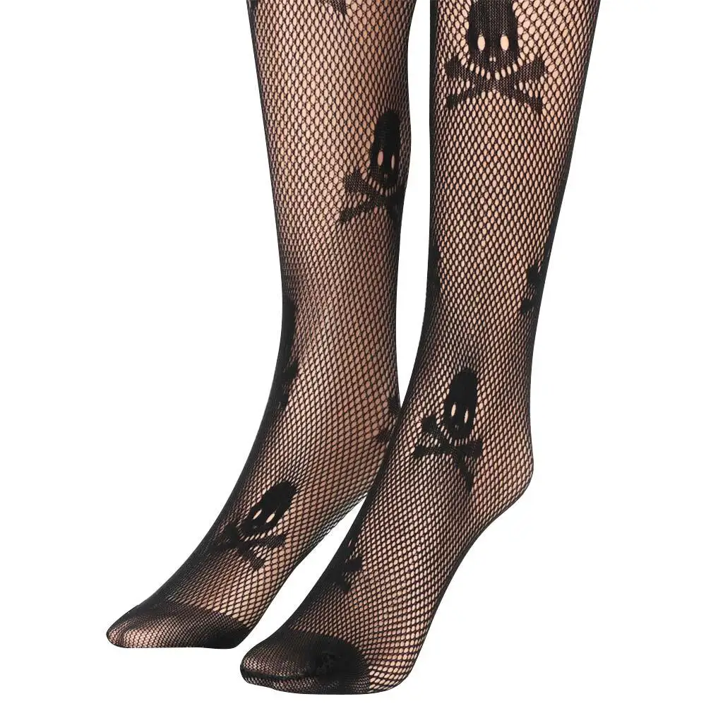 

Gothic Fashion Women's Lady Sexy Tights Skeleton Printed Stockings Pantyhose Mesh Stockings