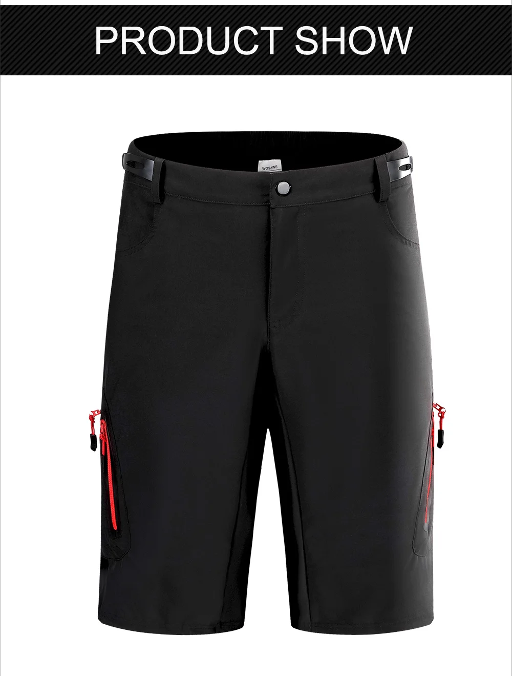 Description Picture 5 of itemWOSAWE Men's MTB Shorts Loose Fit Bike Shorts Outdoor Sports Water Resistant Cycling Shorts no pad Quick Dry