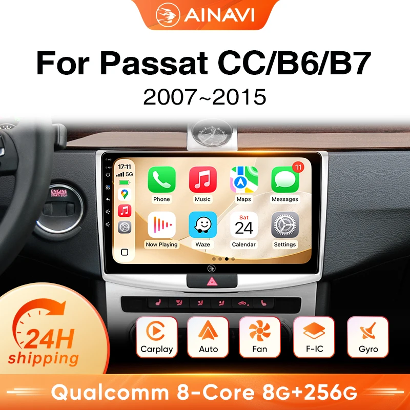 Ainavi – autoradio multimédia sans fil, pour Volkswagen VW Passat B6 B7 CC 2012 2014 2015 2016, Carplay, Android Auto, 4G 1 Ainavi – autoradio multimédia sans fil, pour Volkswagen VW Passat B6 B7 CC 2012 2014 2015 2016, Carplay, Android Auto, 4G 1