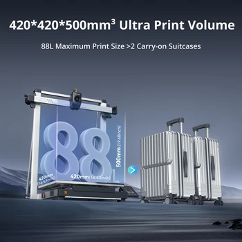 Anycúbico kobra 3 max multi-cor fdm até 600 mm/s velocidade de impressão enorme volume de construção 500*420*420mm impressora 3d de controle de aplicativo inteligente