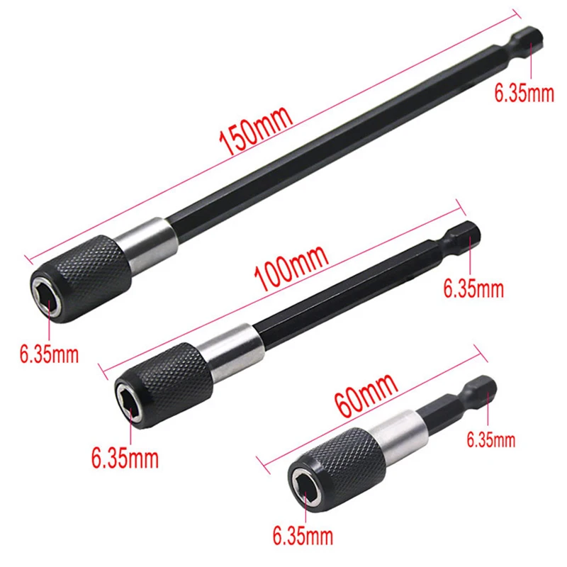 1/4'' Strong Magnetic Hex Screwdriver Bit Extension Connecting Rod Sleeve Pistol Drill Extension Rod 6.35mm Sleeve Quick Adapter