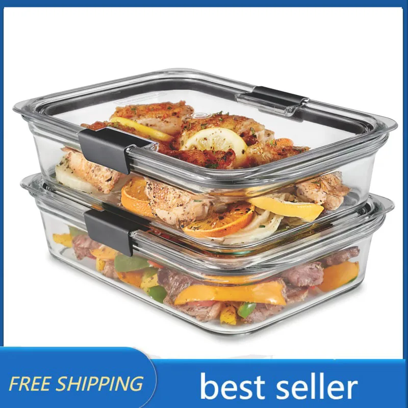 

Food Storage Rubbermaid Brilliance Glass Food Storage Containers, 8-Cup Food Containers with Lids, 2-Pack
