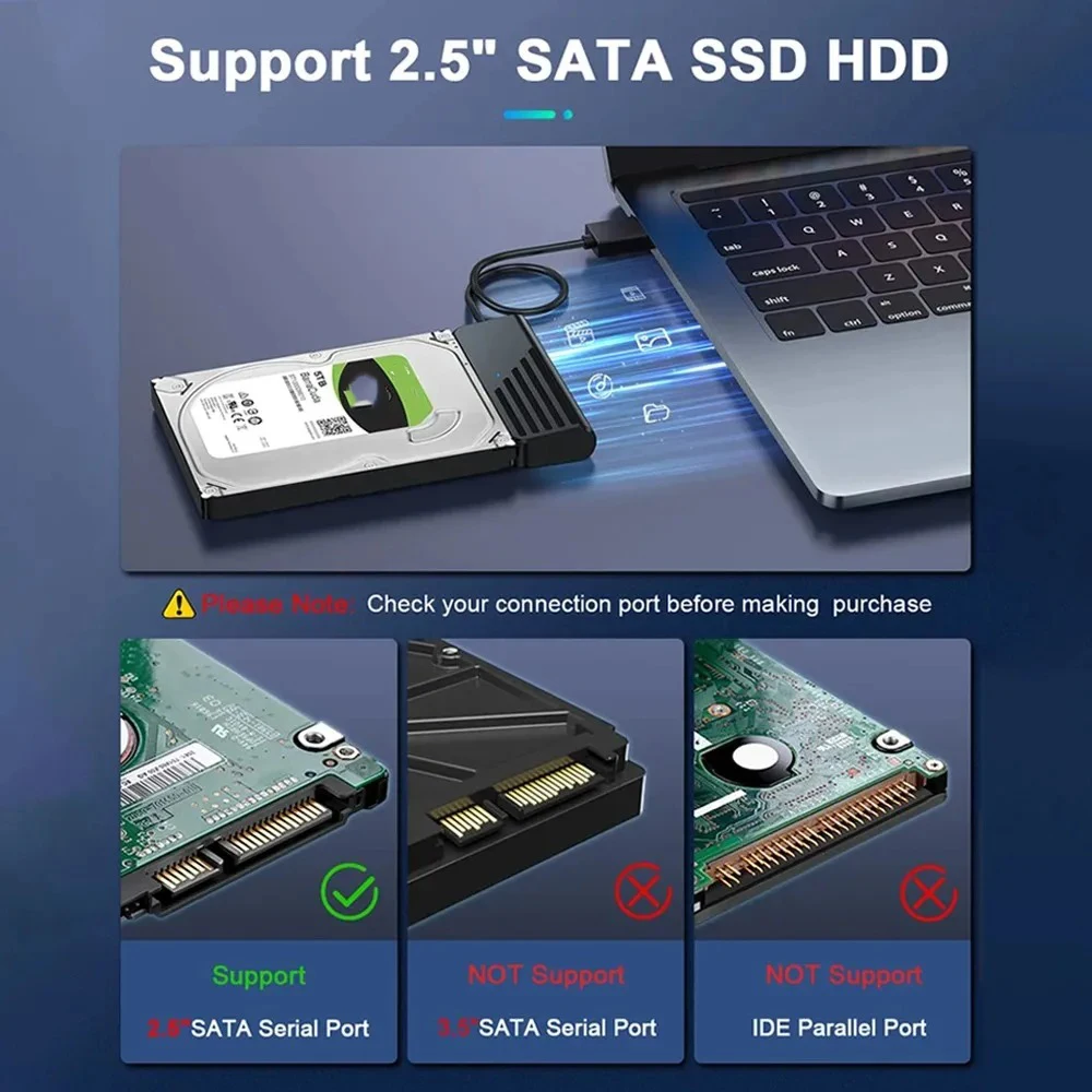 Sata to usb adapter cable USB 3.0 2.0 to SATA Converter for 2.5 Inch SSD HDD Hard Drive External Accessories