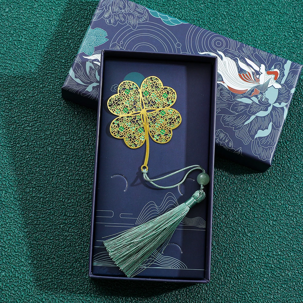 Chinese style leaf vein metal bookmark-a bookmark with tassels, suitable as a reading mark gift for book lovers, collectibles metal bookmark,bookmarks stationery supplies,bookmark holder