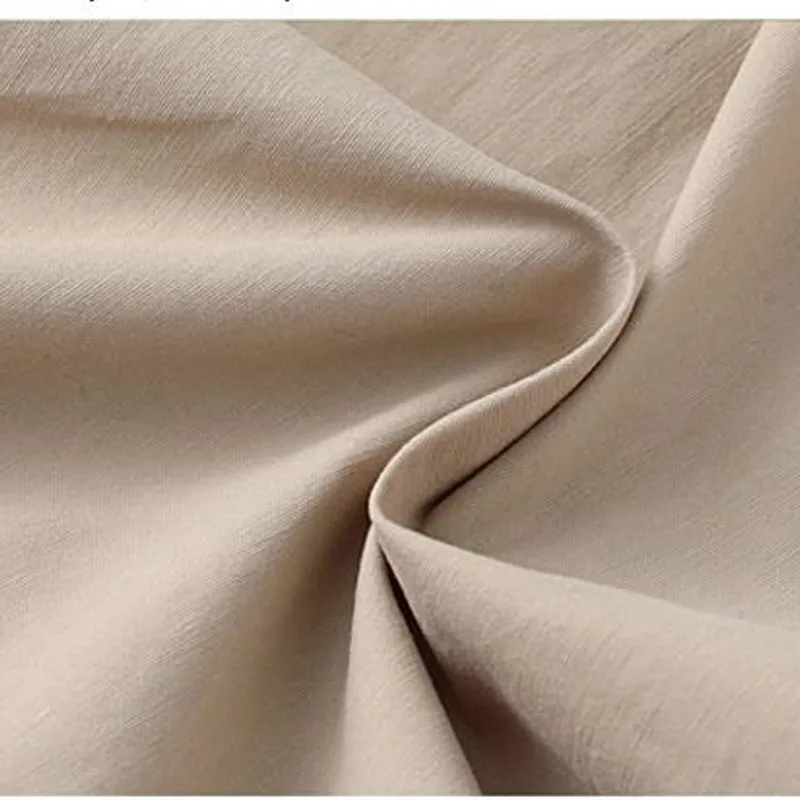 2023 Summer New Cotton Men's Pants Solid Color Elastic Waist Knee Length Shorts Casual Loose Fashion Thin Style Straight Pants