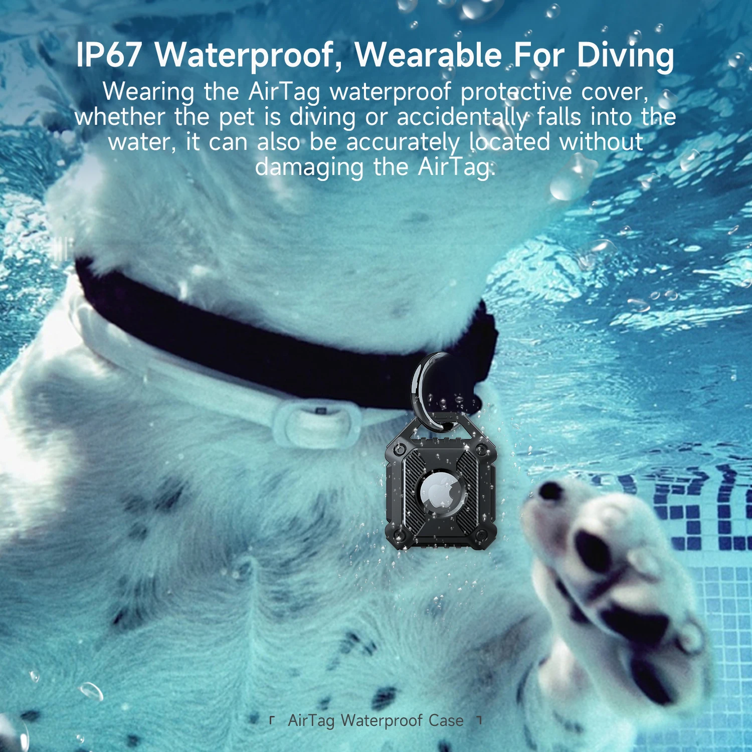 Waterproof Airtag Keychain Holder Case Compatible with Apple AirTag