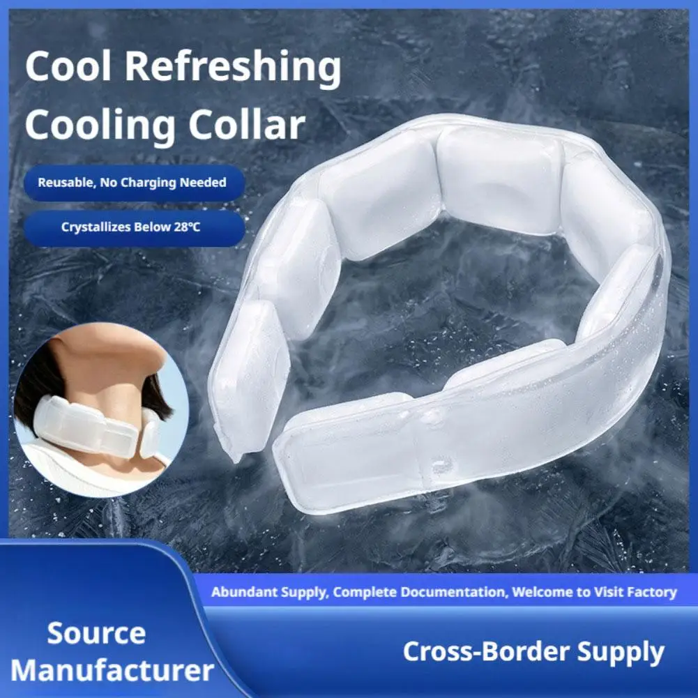 Impacco Gel Freddo Riutilizzabile per il Collo, Rinfrescante sotto i 28 Gradi ℃ Collana rinfrescante indossabile per sport estivi all'aperto - Image 2