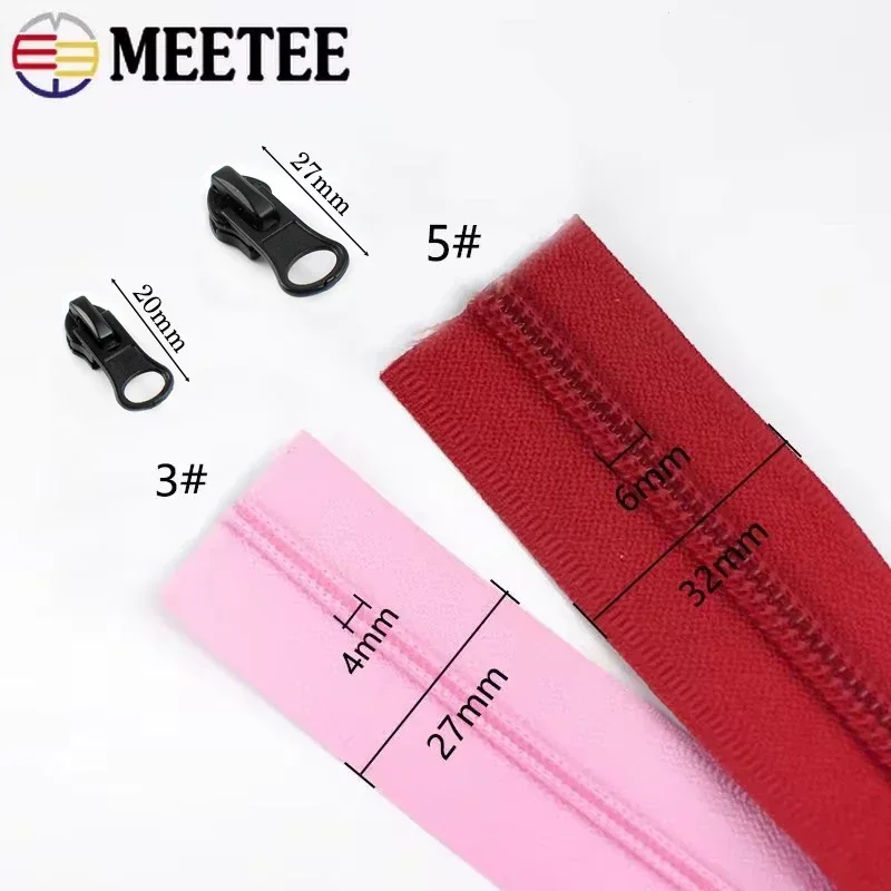 미티 1/2/3M 5    나일론 지퍼 테이프 방수 코일 플라스틱 지퍼 (지퍼 슬라이더 포함) DIY 의류 가방 수리 재봉 액세서리