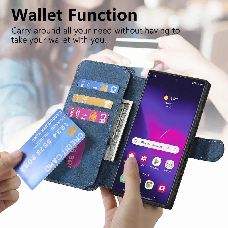Elegant Magnetic Flip Phone Case with Card Holder Feature
