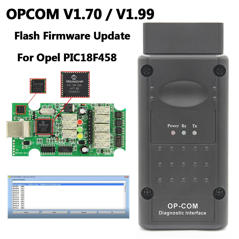 OPCOM V5 For Opel 2021 OP COM V1.70 V1.99 Flash Firmware Update OP