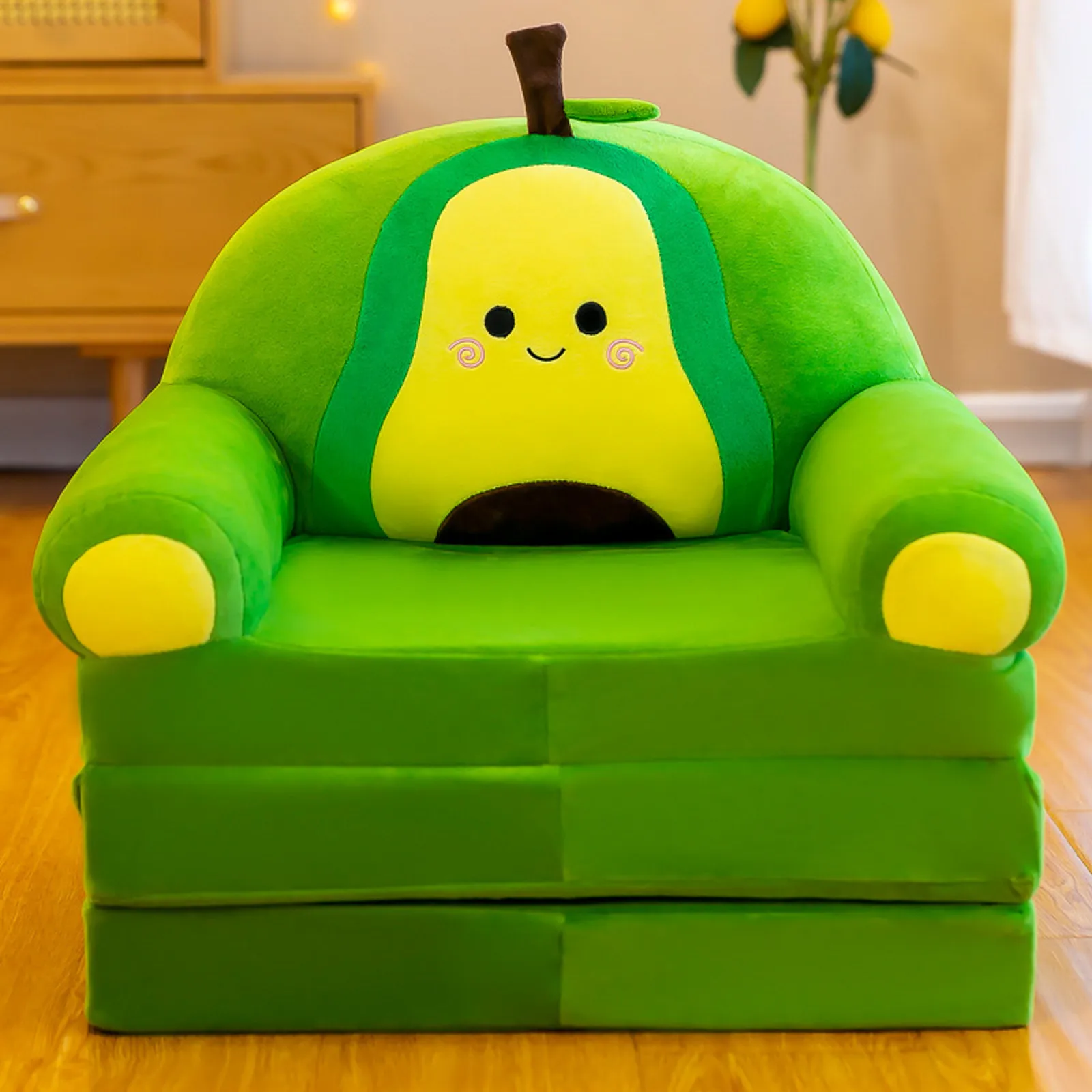 Plush Soft Stuffed Animals Fold Sofa Cover Kids Backrest Armchair Soft Cute Lazy Sofa Bed Children For Baby Kids Birthday Gift
