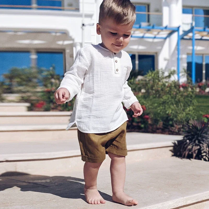 Spring Boys Muslin Long-Sleeved T-Shirt Cotton Soft Round Neck Casual Loose Pocket Children's Tops TZ409 for cotton t shirt,kids t shirt