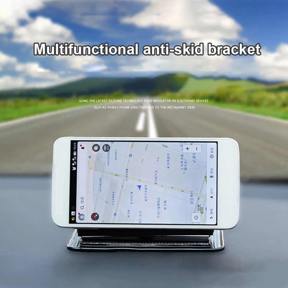 Car Dashboard Multifunctional ic Portable Phone Holder Silicone Anti-Slip Mat GPS Navigator Mount Bracket Interior