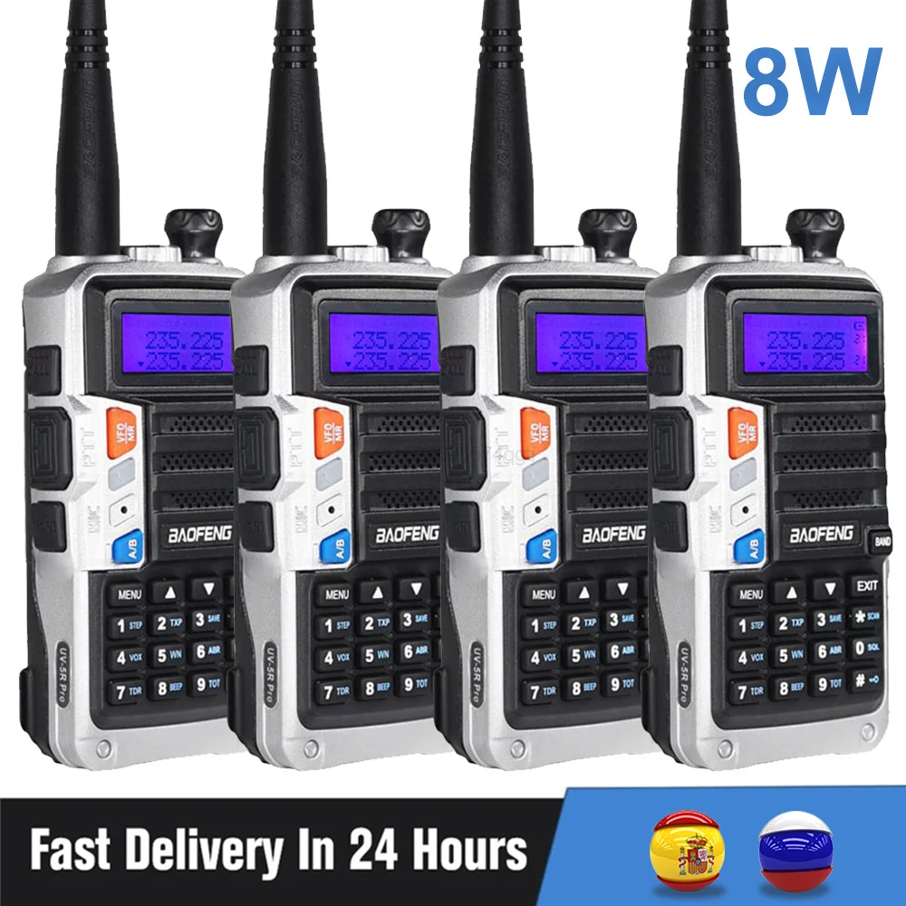 

4/3 PCS BaoFeng UV5R PRO Powerful 8W Walkie Talkie 10KM Long Range Ham Two Way Radio Tri-Band FM Transceiver Upgrade of UV-5R