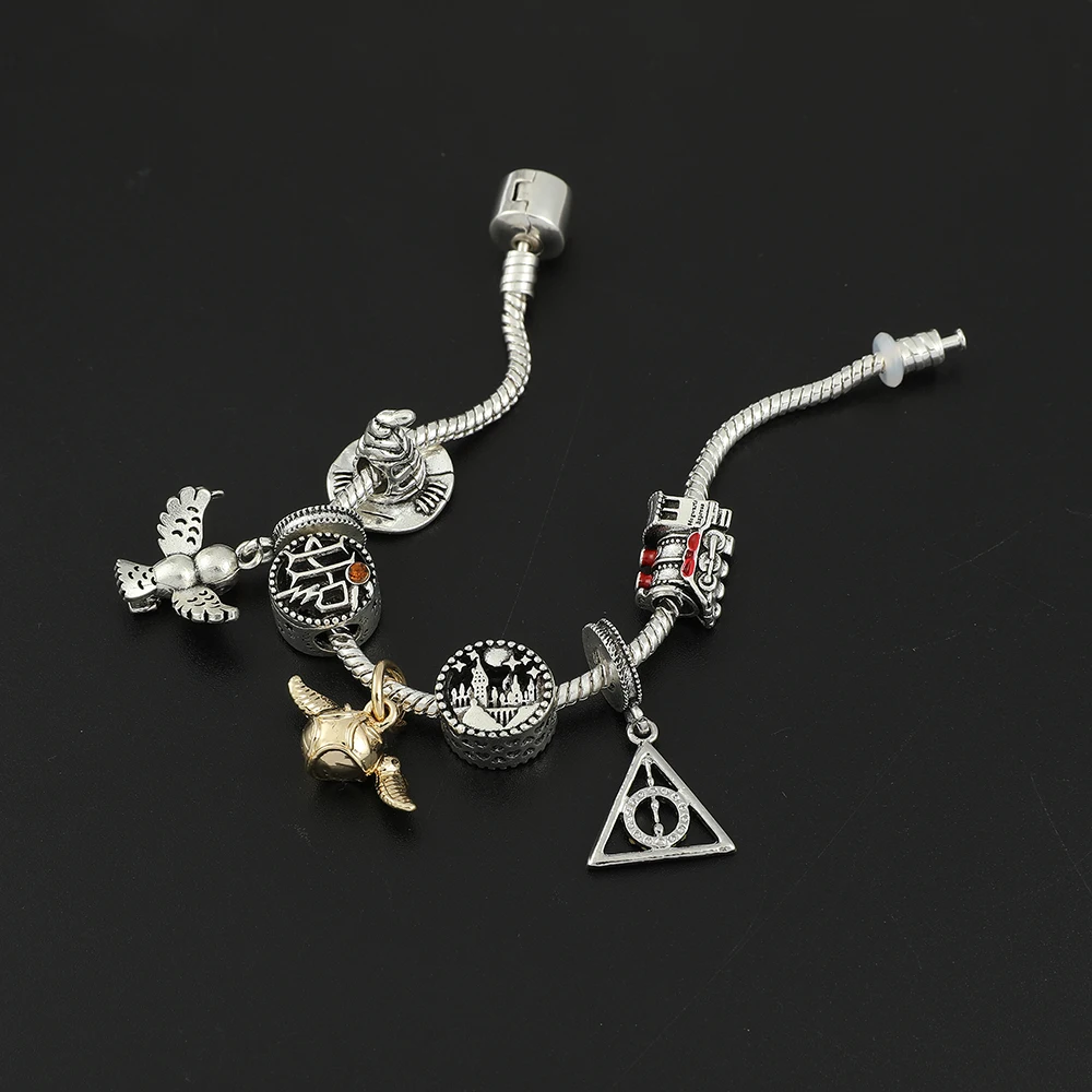 Harri Movie Potter Fashion Beads Bracelet Golden Snitch DIY Charms Bangles for Women Trending Hand Accessories Gifts