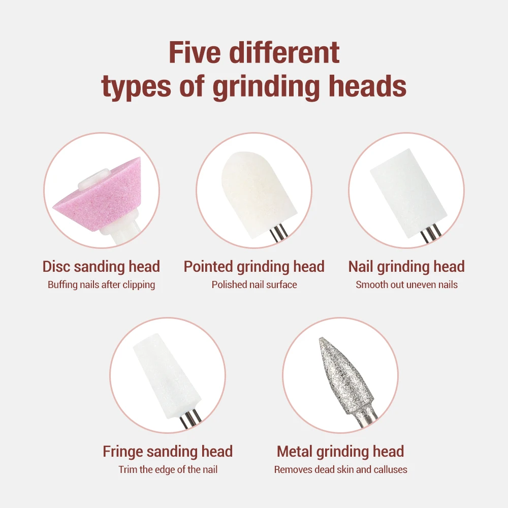 Electric Nail Polisher Professional Nail Drill Machine With Light Dead Skin Removal Nail Grinding Polishing Manicure Art Pen