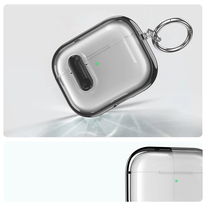 Transparent Electroplated Shockproof Earphone Case - Stylish Protective Cover