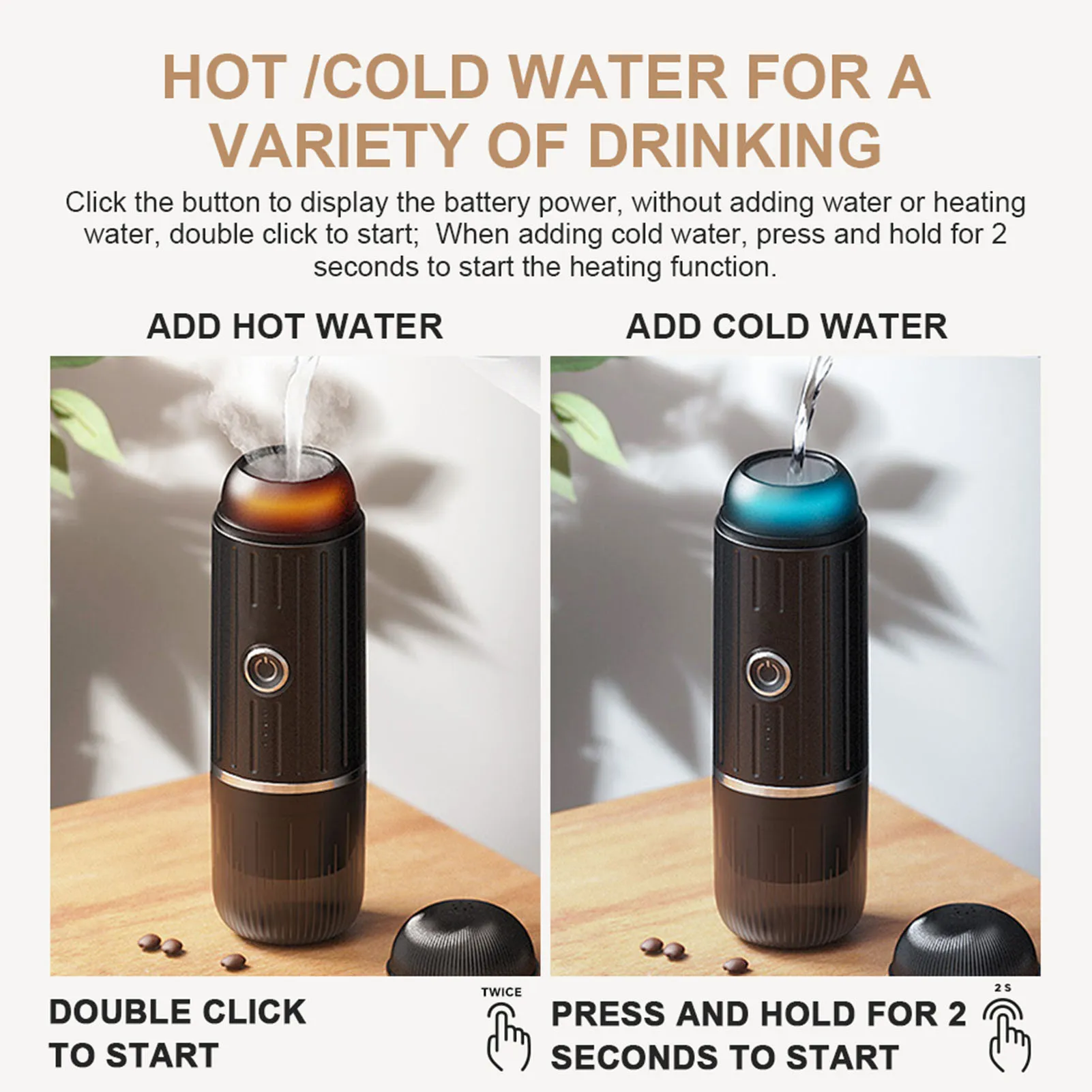 Portable Electric Coffee Maker, 19 Bar 100w Coffee Maker, Wireless Heating, Travel-Friendly, Multiple Brew Options 3