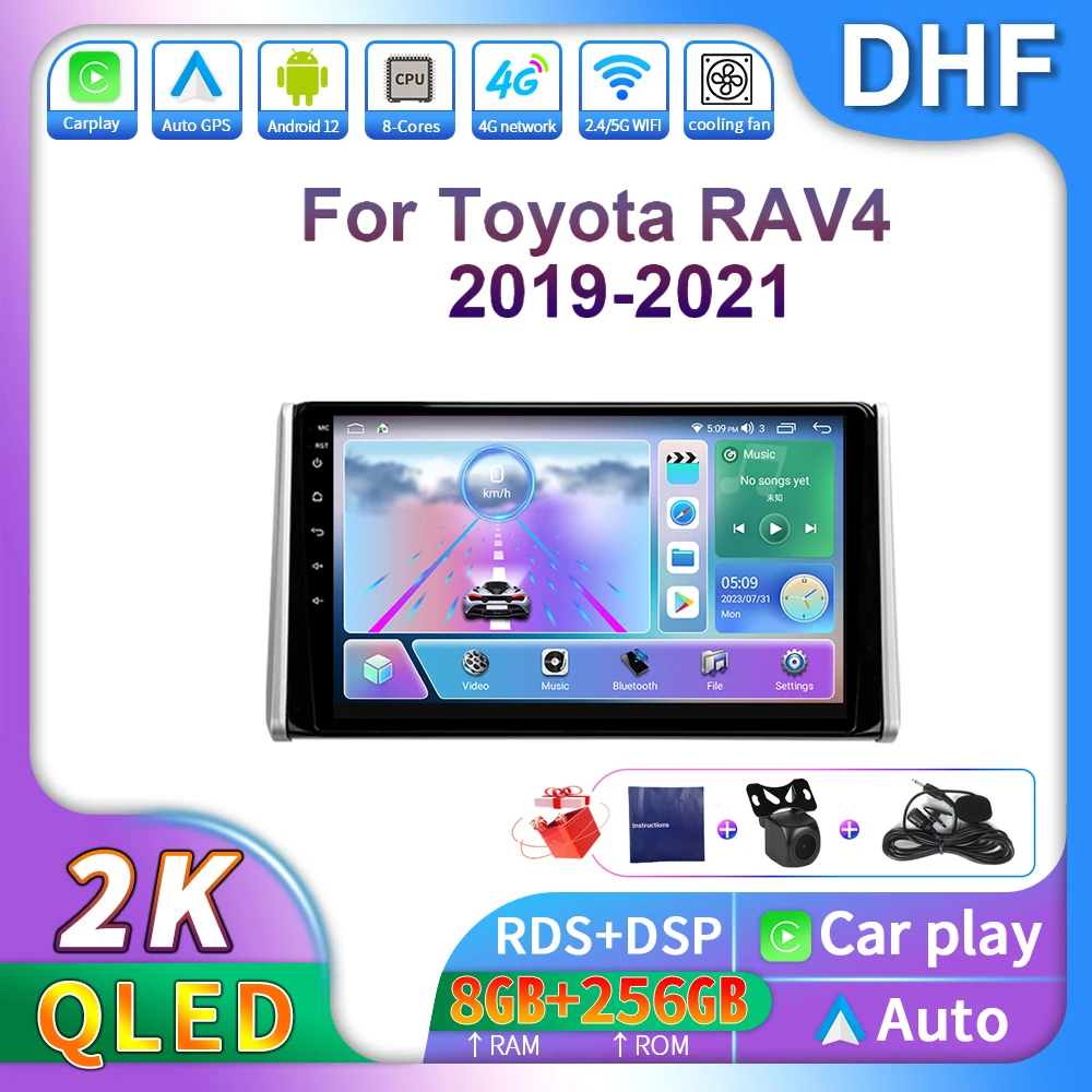 

DHF Android 13 Car Radio For Toyota RAV4 XA50 2018 2019 2020 Multimedia Player GPS Navigation Auto Stereo 2 Din Wireless Carplay