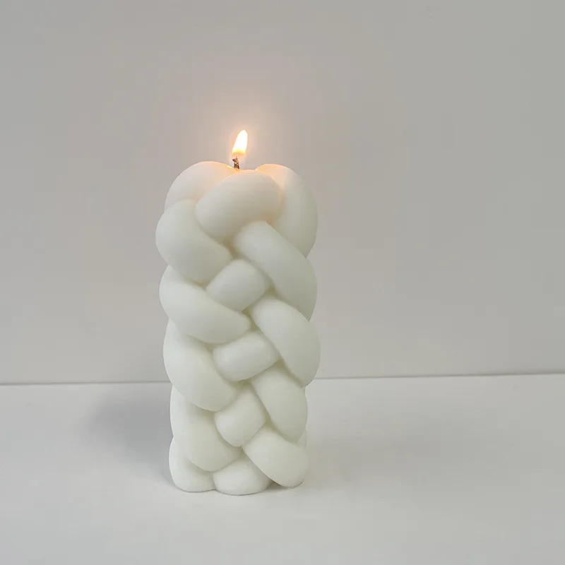 

Braided Hemp Rope Scented Candle Silicone Mold Diy Twist Column Candle Handmade Soap Mold Modern Plaster Decorative Resin Mold