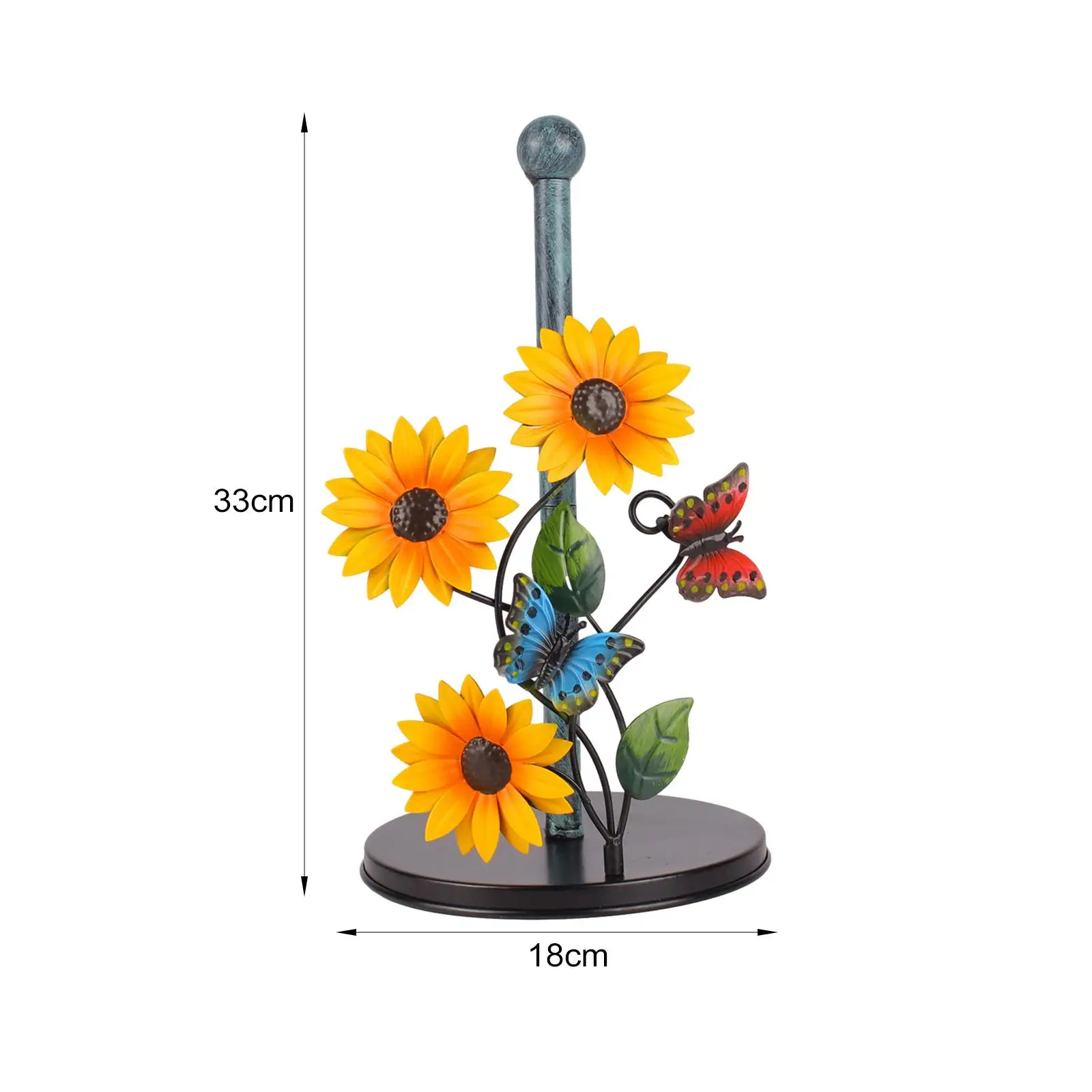 Elegant metal roll holder with sunflowers for the kitchen of the bar