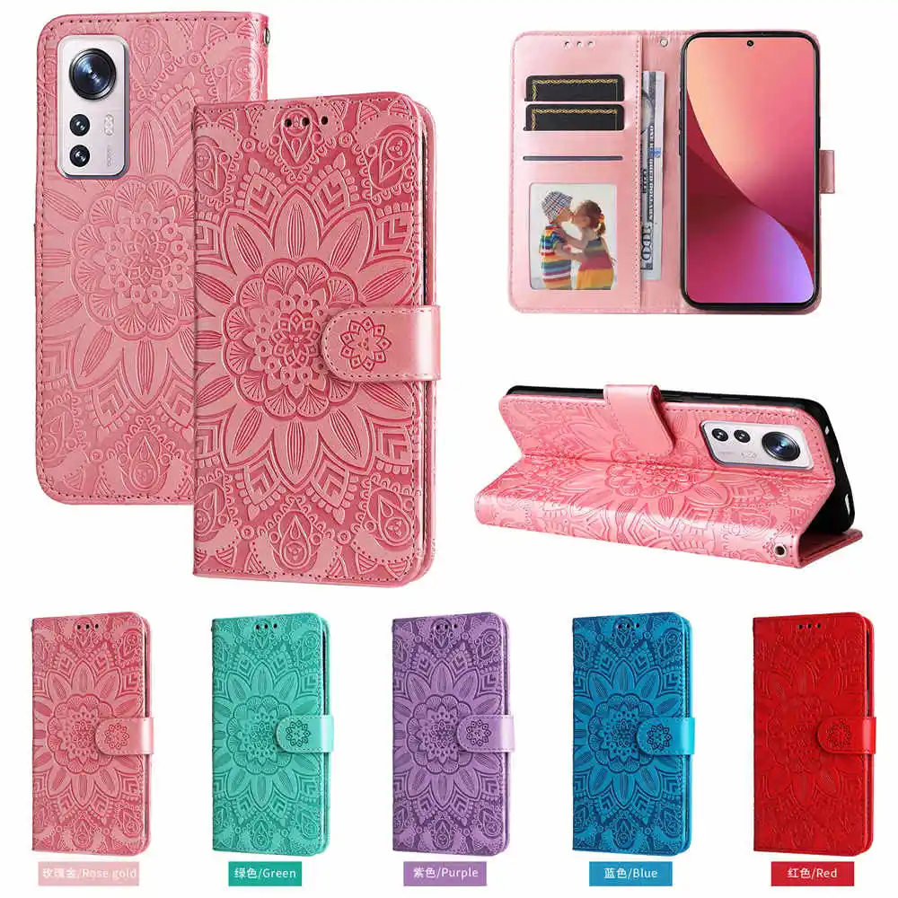 

Cover For Xiaomi 13 13 Pro 12 12X 12S 12T Pro 12 Lite Mi 11i 11X 11T Pro Case Leather Flip Wallet Flower Soft Stand Phone Cover
