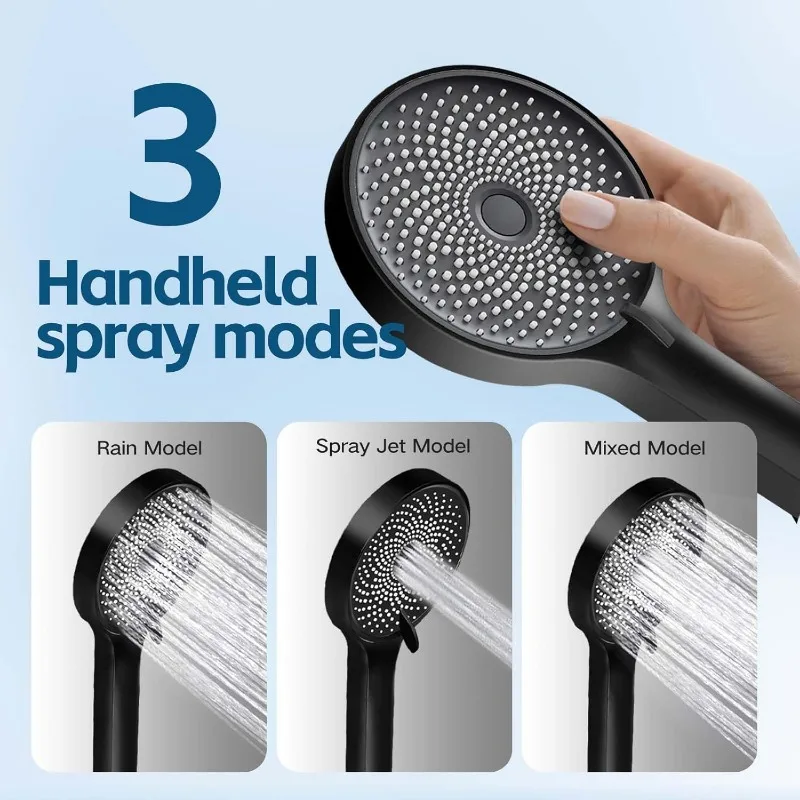 Shower Head,10 Inch Rain Shower Head with Handheld Spray Combo,3 Handheld Water Spray with 60 Inch Long Shower Hose (Sliver) 4