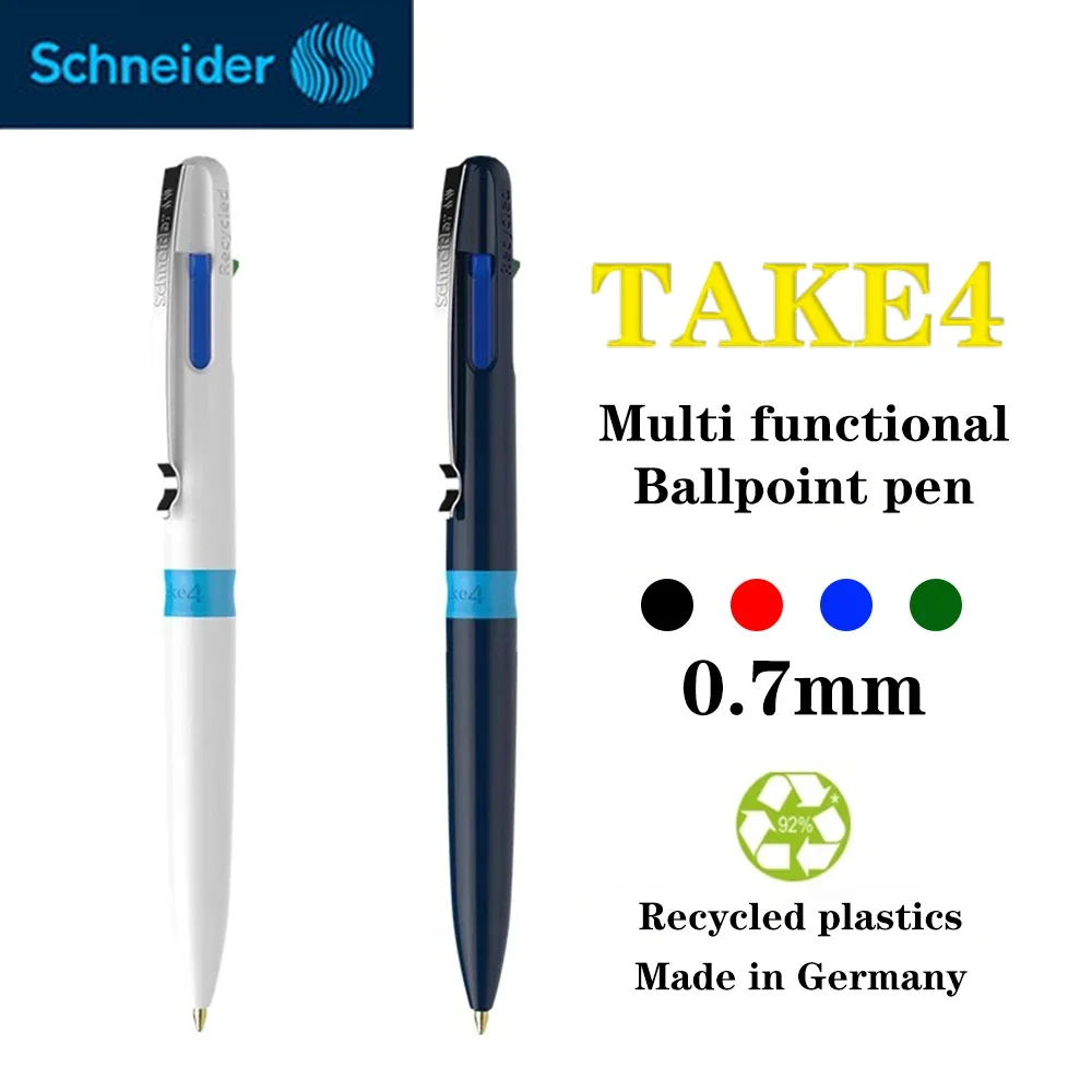 German Schneider TAKE4 Multi-function Ballpoint Pen 4 in 1 Push-type 4-color Changeable Refill Back To School Stationery multifunction pen ink ballpoint pen