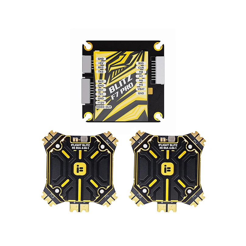 

IFLIGHT BLITZ F7 Pro 4-8S 512MB VTX Flight Controller/ BLITZ E80 4-IN-1 Pro G2 80A 2-8S DShot ESC For RC Racing Crossover Drone