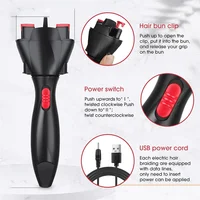 Machine à tresser électrique automatique ABBK-3 ensembles, noire, pour coiffure DIY, fer à friser automatique pour femmes et filles 6