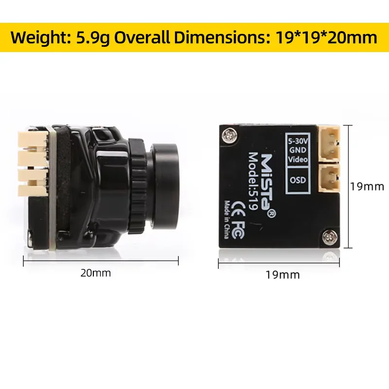 Lot de 2 Hélices MS-519 pour Drone FPV Micro - Noir/Rouge