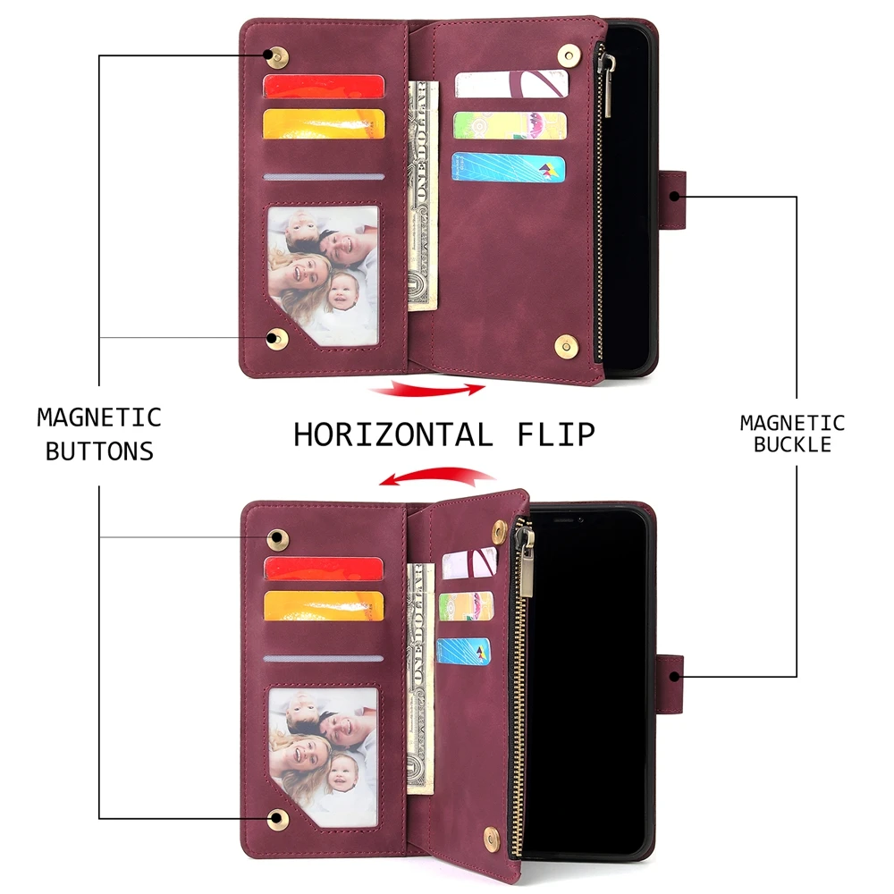 Lanyard Zipper Wallet Leather Phone Case Cover