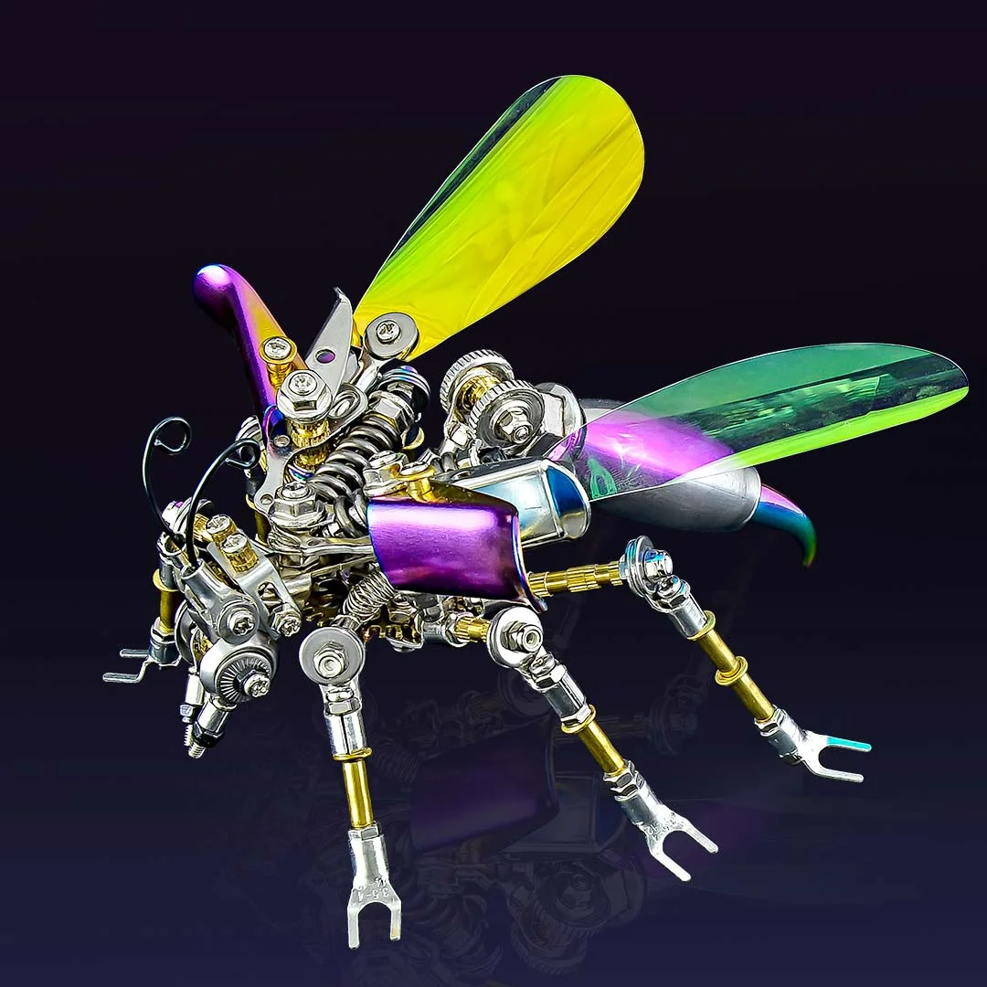 3D Puzzles Firefly  Model Kit DIY Metal Assembly Mechanical lnsect Animals Wasp Toy For Kids Adults Gift Home 942pcs metal assembly monkey model kit 3d puzzle building blocks diy assemble jigsaw animals model building kits for kids adults