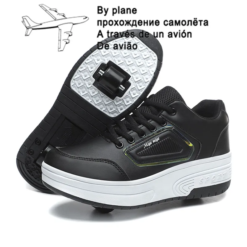 2WheelsKidsRollerSneakerOutdoorIndoorSkatingShoesDetachable