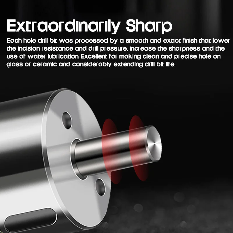 Punta Diamantata 25mm Per Vetro E Ceramica - Con Punta Di Centraggio Per Forature Precis - Foto 7