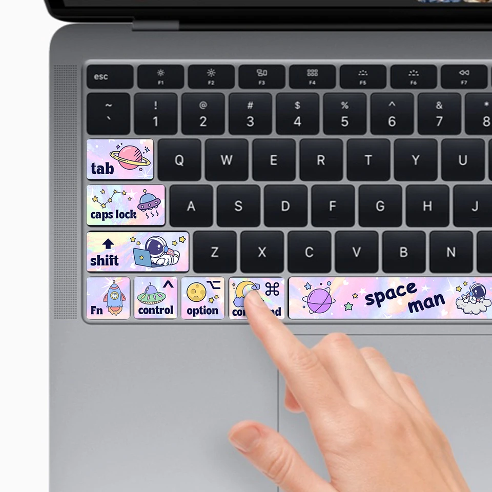 1PCS Fantasy Purple-Cute Cartoon Planet Astronaut Pattern Design Laptop Keyboard  Stickers - AliExpress, image size:960x960