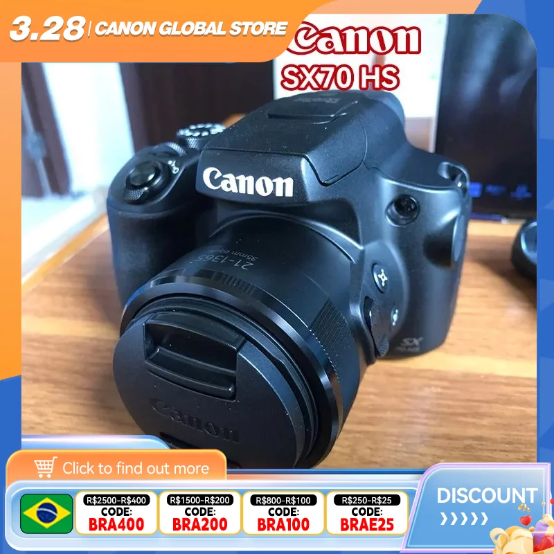 캐논 디지털 카메라 파워샷 SX70 HS 광학 65 배 줌 비디오 K 해상도, psx70hs 20.3MP, 65 배 광학 줌