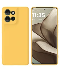 Liquid Silicone Protective Case - Soft Touch Cover for Motorola Moto G Stylus 5G (2025) (Yellow)
