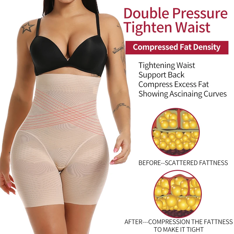 Description Picture 4 of itemTummy Control Panties Women Underwear Cross Compression Body Shaper Shapewear High Waist Butt Lifter Panties Thigh Slimmer Nude