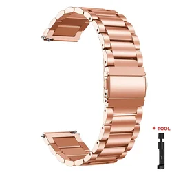 Stainless Steel Metal Watchband Bracelet Replacement Strap for 22mm (Rose Gold)