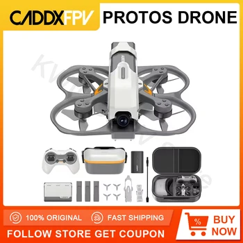 Kit Drone FPV CADDXFPV Protos RTF con Sistema Digitale HD ASCENT 1080P 60FPS, Batteria 2S 840mAh, Telecomando ELRS, Occhiali Ascent e Caricabatterie 2S