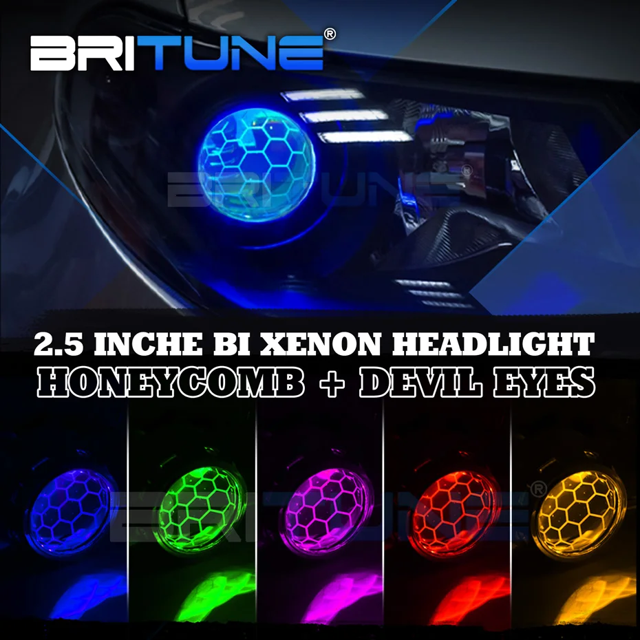 Bixenon Headlight Lenses Projector Hid Rgb Bluetooth Led Devil Demon
