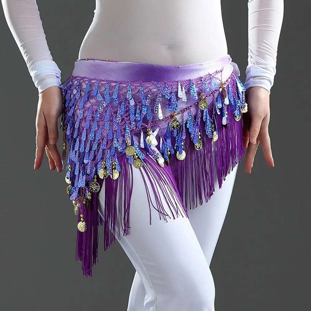 Sexy Bauchtanz Hüfttuch Wickelgürtel Tänzerin Rock Weibliche Show Bühnenkostüme Pailletten Quasten Thailand/Indien/Arabische Tanzkleidung – Detail 6