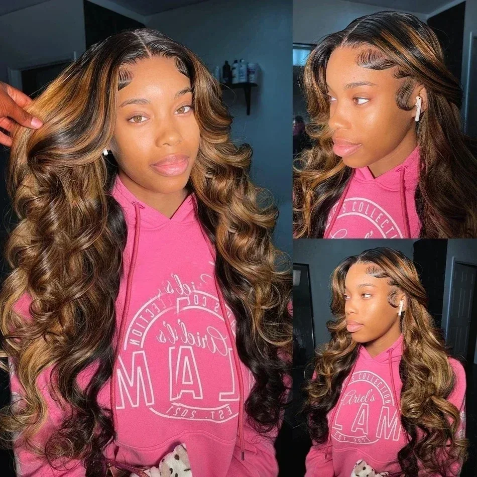 Honey Blonde Body Wave Lace Front Wigs 13x4 13x6 Highlight Lace Frontal Wig Human Hair For Women HD Transparent Frontal Wig
