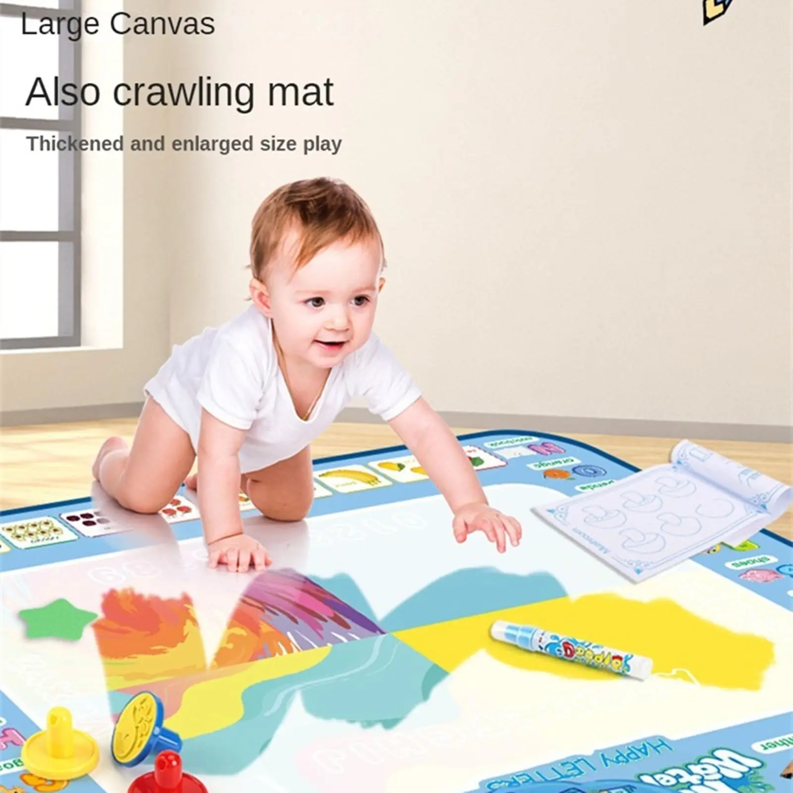 100x80cm Water Doodle Mat Kids Toys Reusable Painting Writing Doodle Water Color Drawing Board Toddlers Preschool Education Toys 6