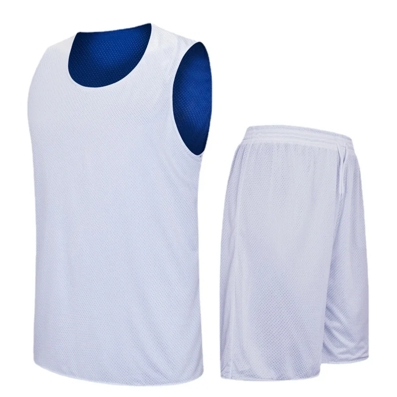 Double-side Design Basketball Jersey Sets Uniforms DIY Sports Clothing Breathable Youth Training Basketball Jerseys