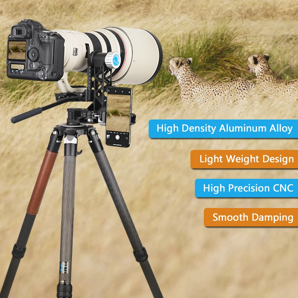 WEYLLAN PH7 Professional Gimbal Camera Tripod Monopod Head 720 Panoramic DSLR Camera Lens Telescope Arca-Swiss QR Plate NEW tripod ball head camera head adapter camera panoramic head
